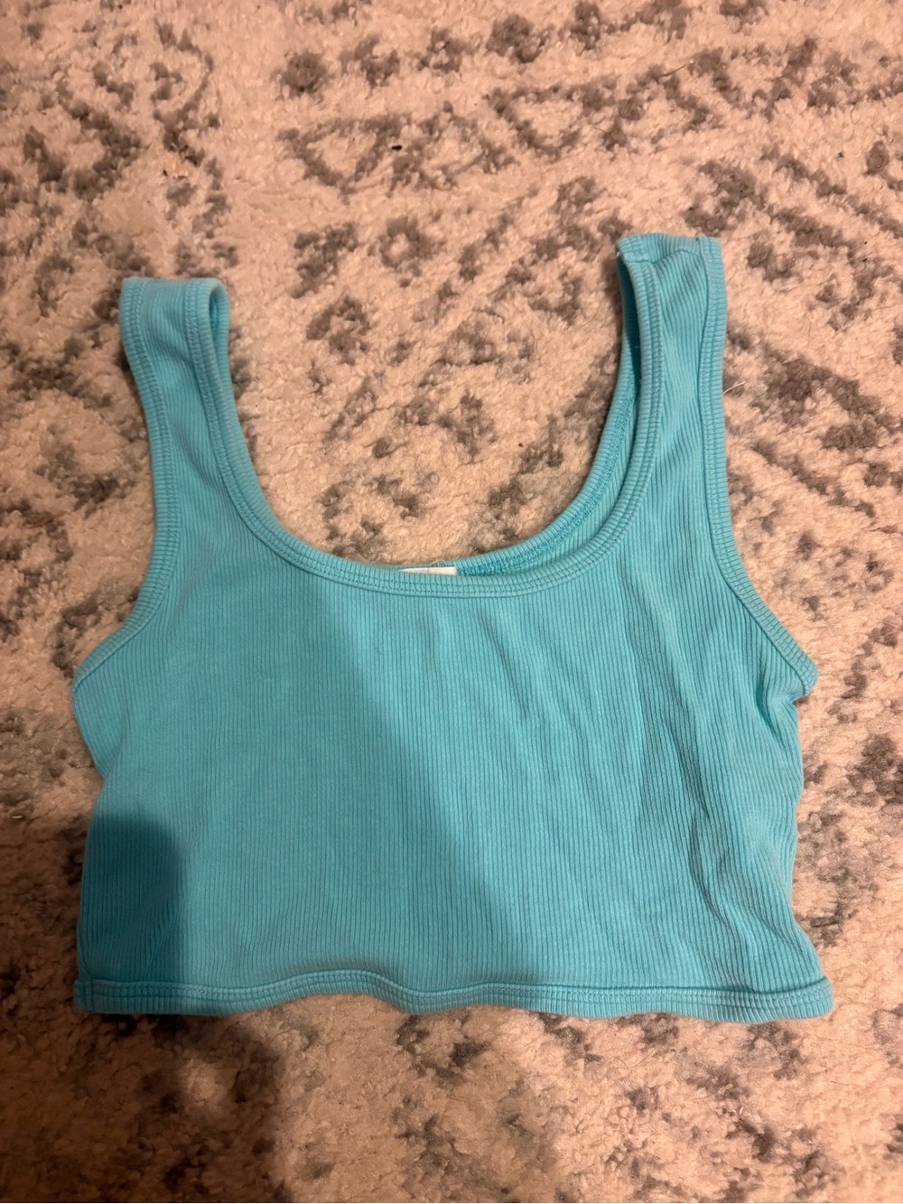 Garage Light Aqua Ribbed Tank Top